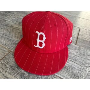 New Era Boston Red Sox Fitted Hat Cap 7 3/8 NWT Pinstripe 59FIFTY MLB baseball